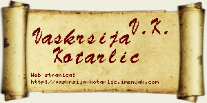 Vaskrsija Kotarlić vizit kartica